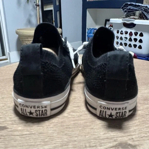 CONVERSE ALL STAR Classic Black and White Low-Tops elastic back slip on kids 13 - Picture 6 of 13